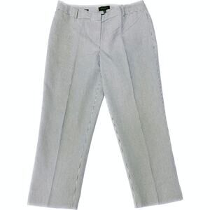 Talbots Signature Womens 12 Cropped Capri Pants Seersucker Beach Nautical Resort